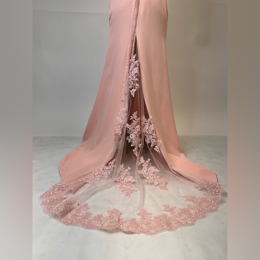 Long Bridesmaid Formal Mermaid Peach Graduation Spaghetti Strap Gown Dress,US2;6 - Picture 12 of 13